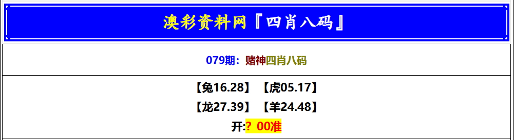079期赌神四肖八码[图]